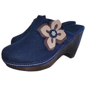 𝅺NAVY Blue Danish Clogs Women's Swedish Clogs Size 6 NEW